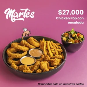 promo martes de chicken pop en medellin