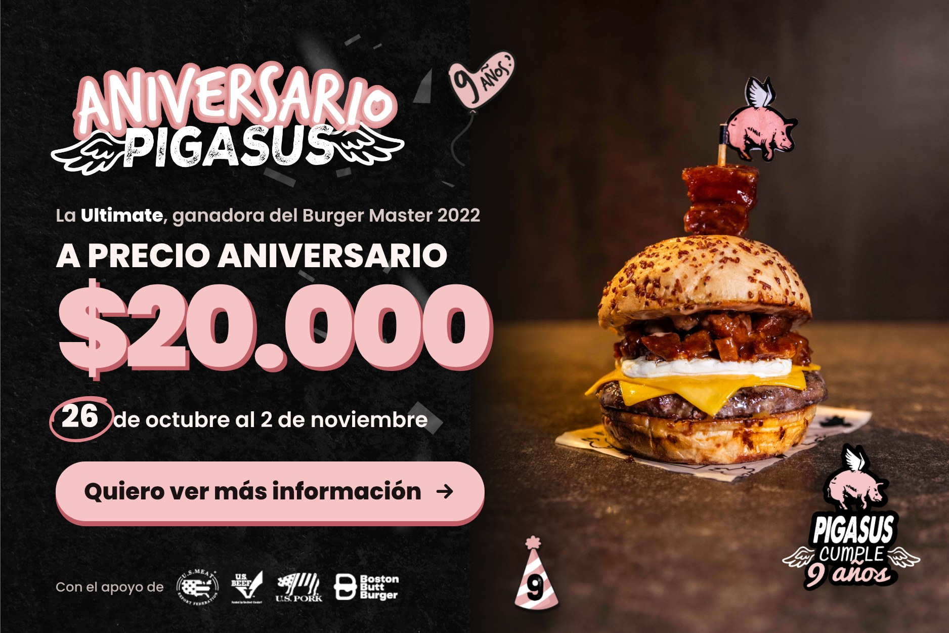 Aniversario Pigasus 9 años: La Ultimate a $20.000 del 26 de octubre al 2 de noviembre